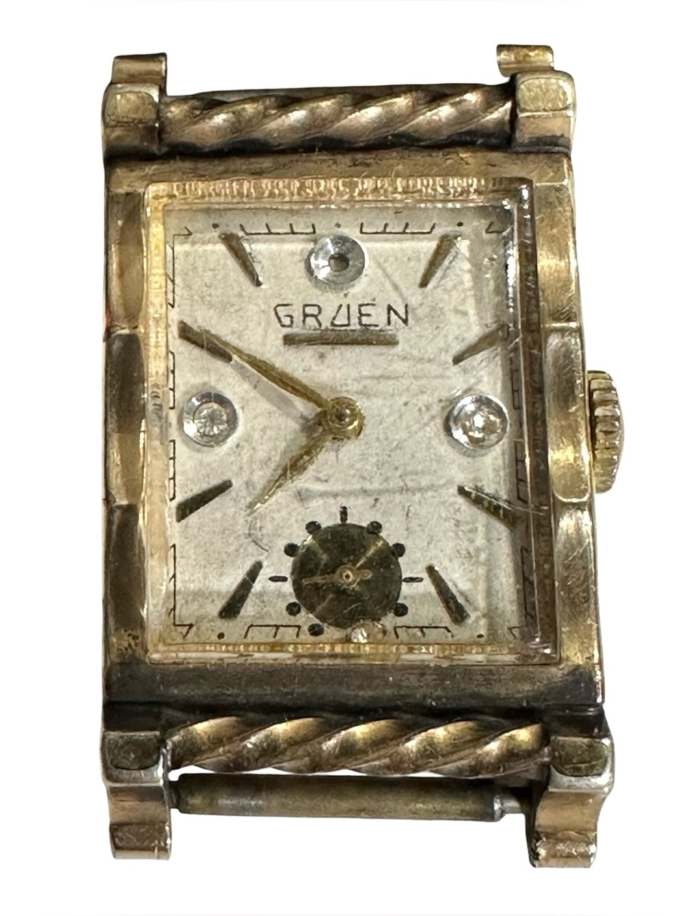 Vtg 1930s Gruen 10K RGP Watch Case Dial 15J Swiss Mechanical Movement Repair